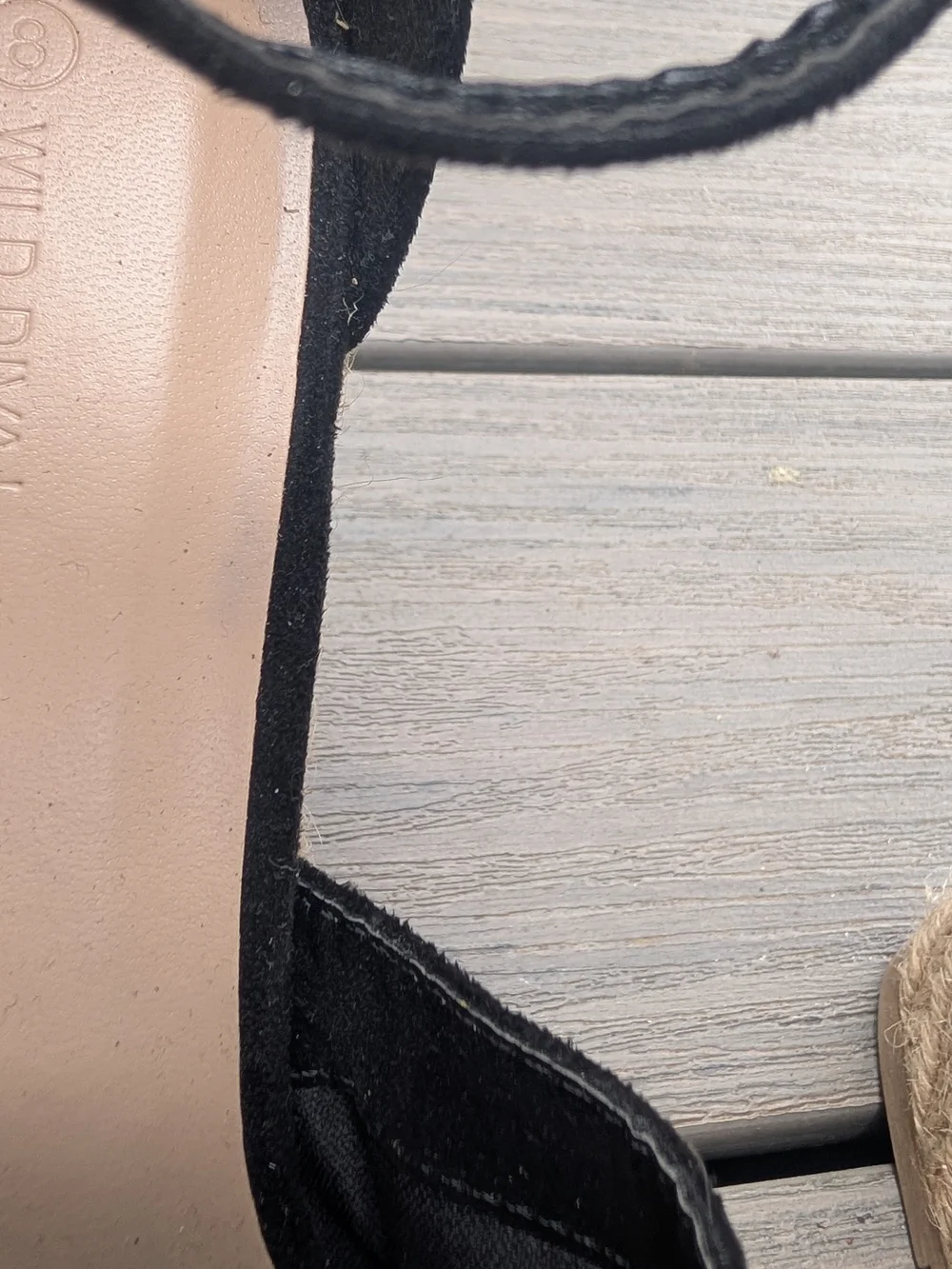 Wild Diva Black Suede Espadrille Wedge Sandals